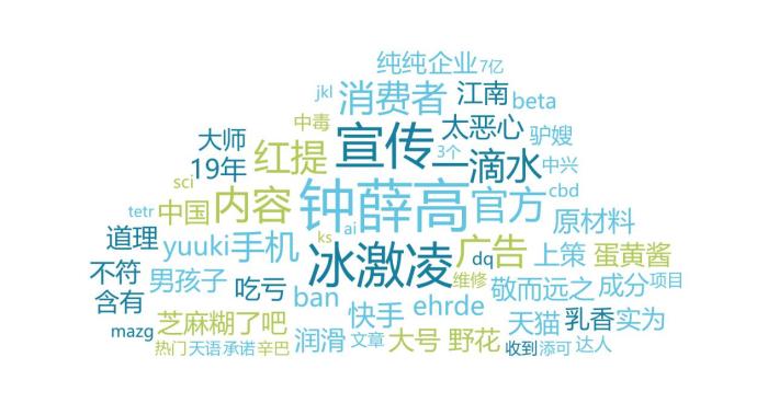 消費(fèi)維權(quán)敏感信息詞云圖。來(lái)自中消協(xié)