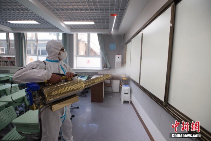 山西太原：校園防疫消殺迎開學