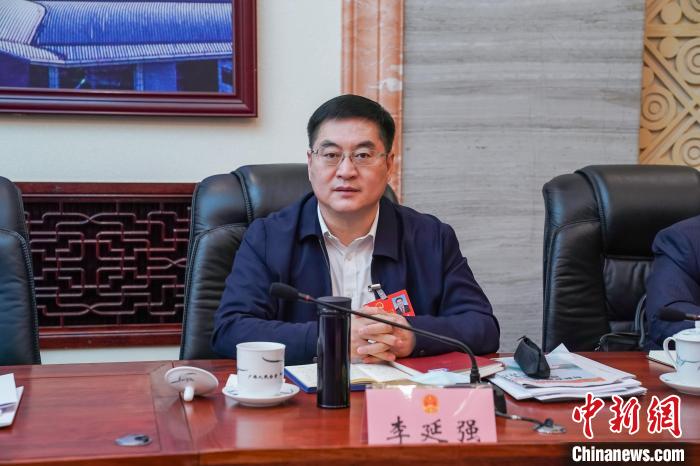 圖為全國(guó)人大代表、廣西北部灣國(guó)際港務(wù)集團(tuán)有限公司黨委書記、董事長(zhǎng)李延強(qiáng)?！￡惞谘?攝