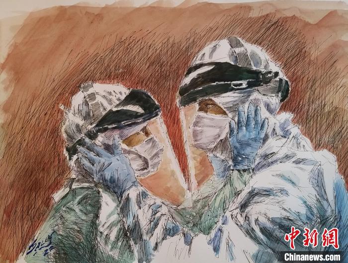 李瑞卿畫作《同舟共濟相扶持》。　藝術香港供圖