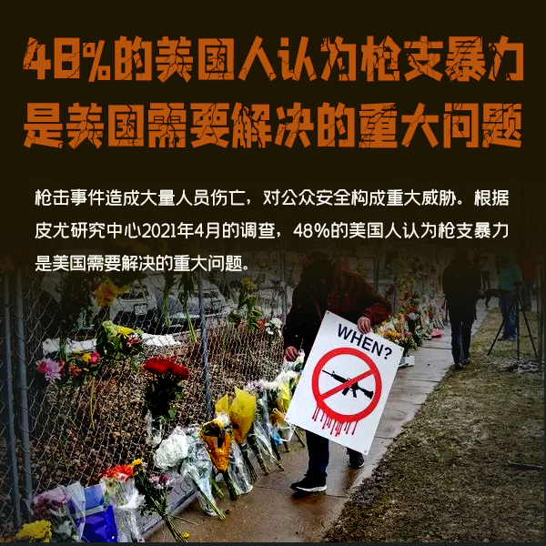 8-48%的美國人認為槍支暴力是美國需要解決的重大問題