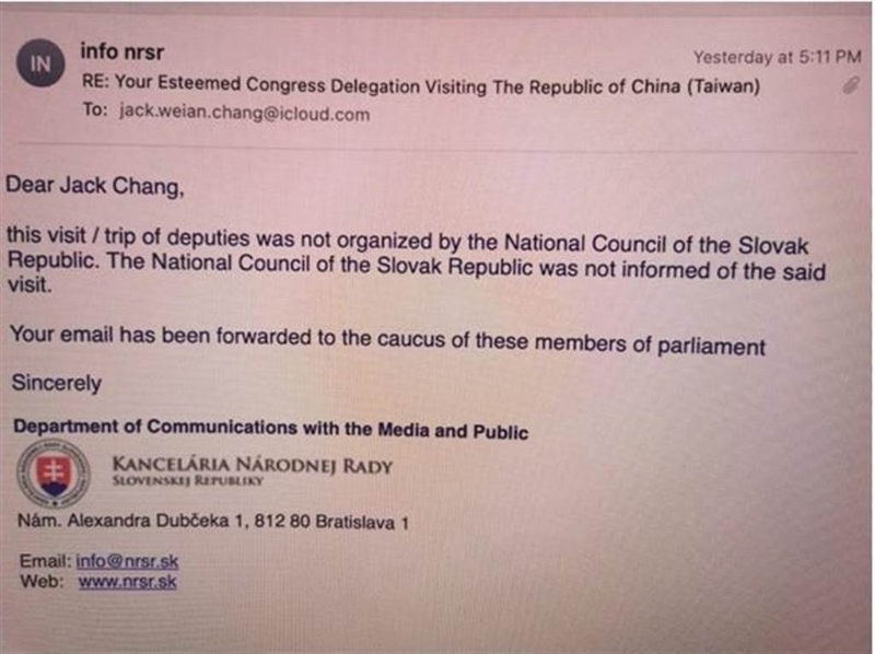 斯洛伐克國會書面證實，上周訪臺的該國國會議員訪問團，行程非由該國國會籌組，行前也未知會。中廣董事長趙少康解讀訪問團個人身分來訪，卻遭外交部批評刻意醜化來訪議員。趙晚間回批，外交部惡人先告狀，應(yīng)說明訪臺經(jīng)費誰出的。（趙少康提供）