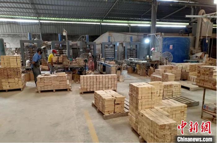 圖為福建新宏宇竹木有限公司生產(chǎn)車間?！＄娦?攝