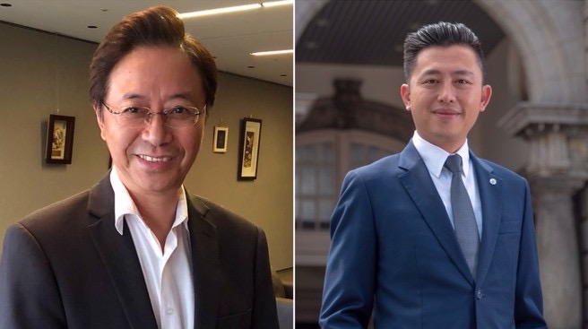 國(guó)民黨桃園市長(zhǎng)參選人張善政（左）與民進(jìn)黨參選人林智堅(jiān)（右）。（圖源：臺(tái)灣“中時(shí)新聞網(wǎng)”）