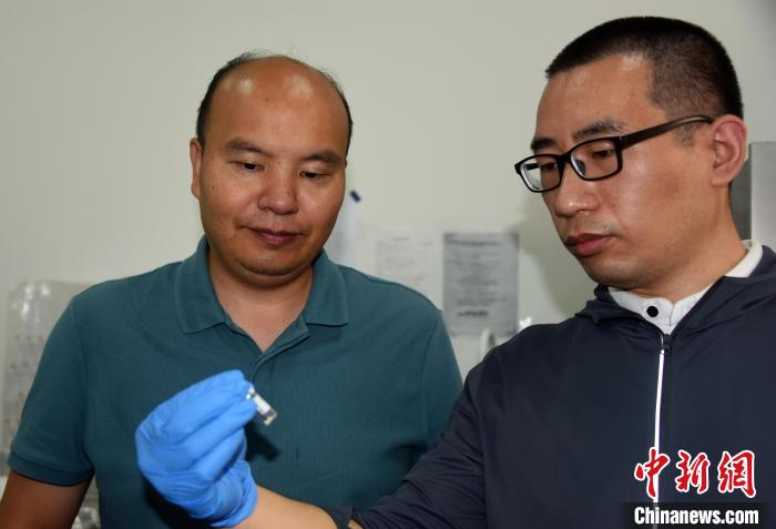 國考大考古系主任楊益民教授(左)、國科大特別研究助理韓賓博士在一起交流?！?lt;a target='_blank' href='/'>中新社</a>記者 孫自法 攝