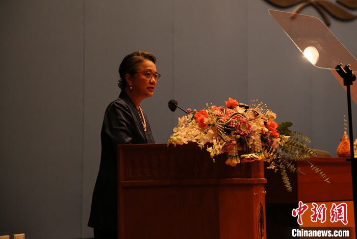 當(dāng)?shù)貢r間9月12日，聯(lián)合國副秘書長兼亞太經(jīng)社會執(zhí)行秘書阿里沙赫巴納致辭。當(dāng)天，第11屆全球南南發(fā)展博覽會在泰國曼谷聯(lián)合國亞洲及太平洋經(jīng)濟社會委員會（亞太經(jīng)社會）總部開幕。當(dāng)天同時舉辦2022年聯(lián)合國南南合作日慶?；顒?。 <a target='_blank' href='/'>中新社</a>記者 王國安 攝