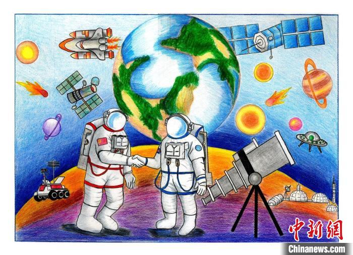 畫作《新世界》。繪畫者：多布樂提萬( 20歲，柬埔寨) 中國科技館 供圖