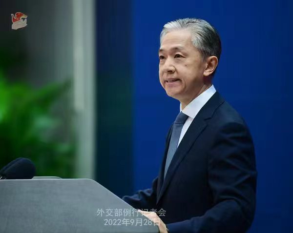 中國外交部發(fā)言人汪文斌。 薛偉 攝