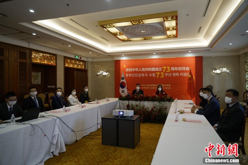 圖為中國駐韓國大使館線下主會場。