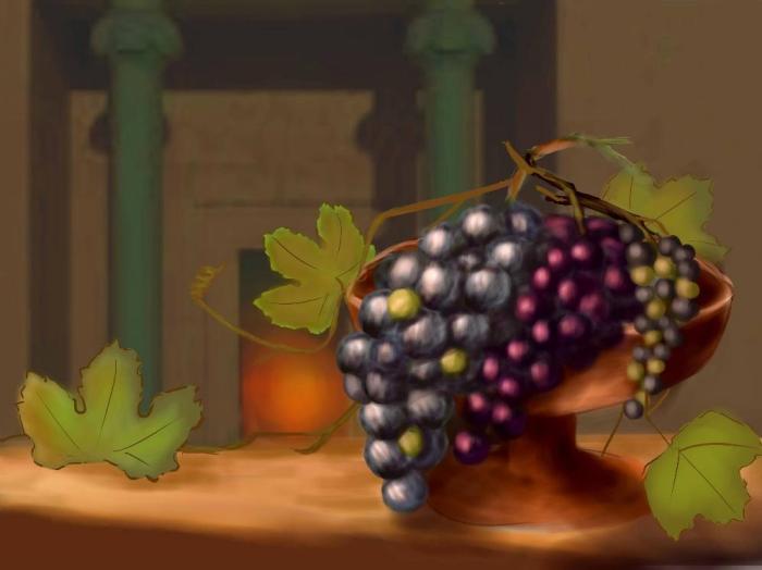 中亞地區(qū)青銅時(shí)代綠洲文明不同栽培葡萄類(lèi)型的藝術(shù)想象圖?！⊥綮o怡 供圖