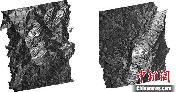 “天仙星座”首發(fā)星“巢湖一號”發(fā)布蘆山縣震區(qū)SAR影像。　中國電科 供圖