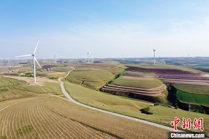 環(huán)縣毛井鎮(zhèn)漫山遍野整齊的魚鱗坑，準備栽植苗木。(資料圖) 李文 攝