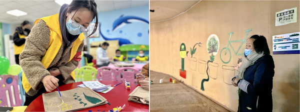 圖:業(yè)主志愿者為活動提供免費的繪畫指導(dǎo)