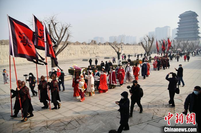 圖為漢長安城新春活動(dòng)現(xiàn)場(chǎng)。　漢長安城供圖 