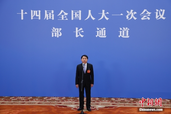 圖為國家市場監(jiān)督管理總局局長羅文接受媒體采訪。<a target='_blank' href='/'>中新社</a>記者 韓海丹 攝