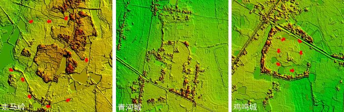 走馬嶺、青河城、雞鳴城遺址數(shù)字表面模型(1km×1km)?！⒔▏?供圖