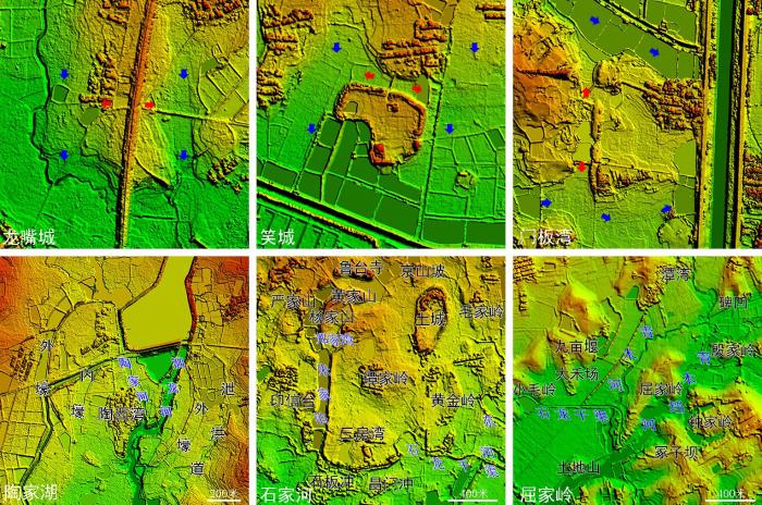大洪山南麓聚落的數(shù)字表面模型(上部3遺址1km×1km)。　劉建國 供圖