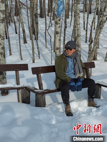 圖為臺(tái)灣青年王珩在呼倫貝爾(資料圖)。　王珩供圖