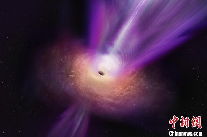 M87黑洞藝術(shù)想象圖?！≈锌圃荷虾Ｌ煳呐_ 供圖