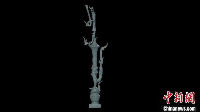 銅罍座倒立鳥(niǎo)足頂尊神像?！∷拇ㄊ∥奈锟脊叛芯吭汗﹫D