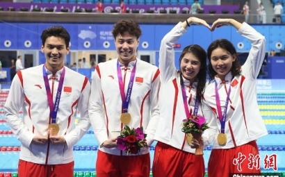 （杭州亞運會）中國泳將張雨霏、覃海洋榮獲杭州亞運會MVP