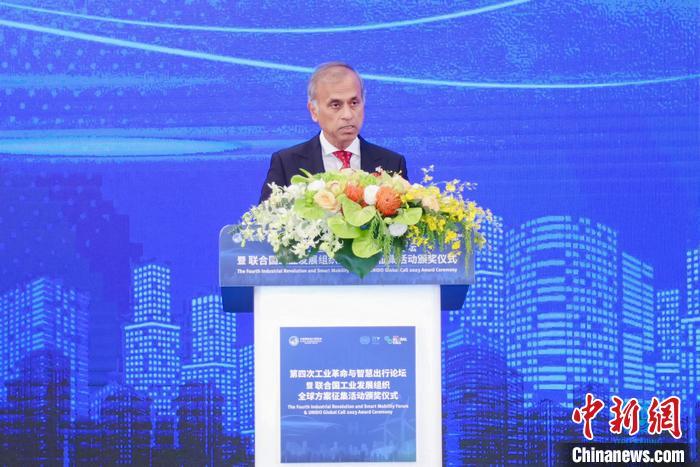 聯(lián)合國駐華協(xié)調(diào)員常啟德發(fā)表演講。 