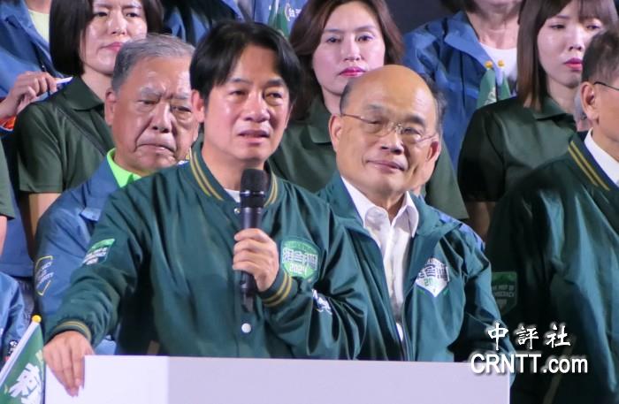 賴清德新北造勢(shì)數(shù)度哽咽，談到被對(duì)手指控的老家違建。（中評(píng)社 黃筱筠攝）