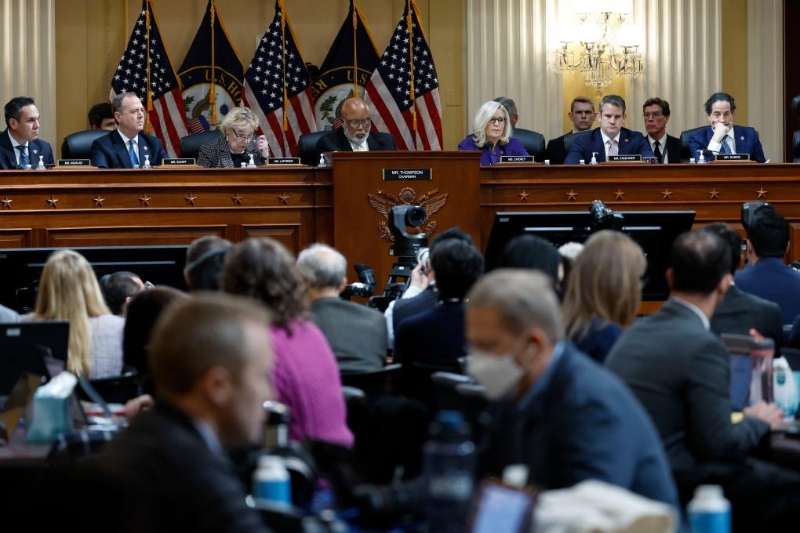 2022年12月19日，在美國首都華盛頓，國會眾議院國會山騷亂調(diào)查委員會召開會議。（圖源：新華社）