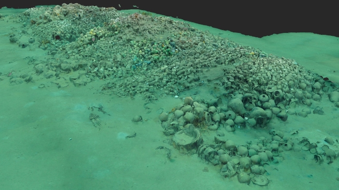 南海西北陸坡一號沉船遺址核心區(qū)三維圖。國家文物局供圖