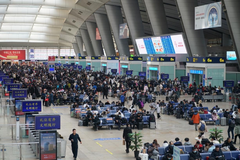 春運(yùn)首日北京南站（中國(guó)鐵路北京局供圖）