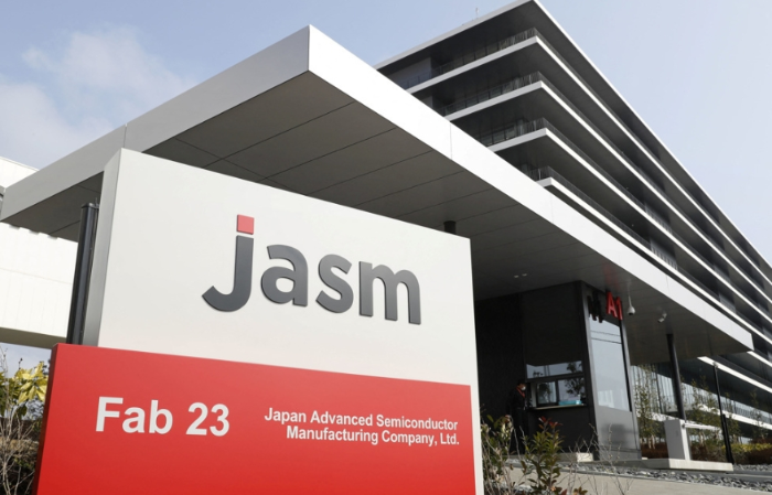 臺積電子公司日本先進半導體制造 (JASM) 位于日本熊本縣菊陽町半導體工廠全景。（路透社）