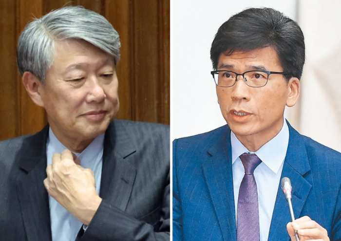 經濟部長郭智輝（左）、金管會主委彭金隆