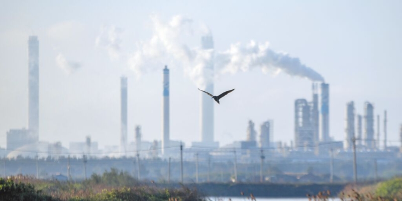 臺環(huán)境部門召開第五次碳費費率審議會，初步建議一般費率起征價格為每噸新臺幣300元到500元。圖為麥寮臺塑工業(yè)園區(qū)。（圖源：臺灣《中國時報》）