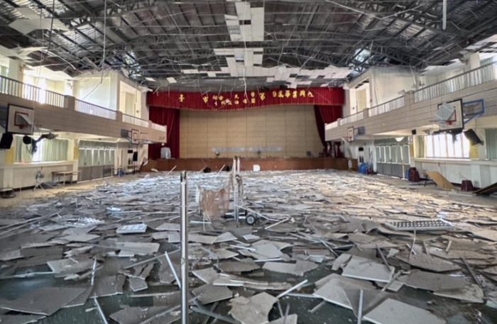0121強(qiáng)震，臺(tái)南市楠西小學(xué)受損嚴(yán)重