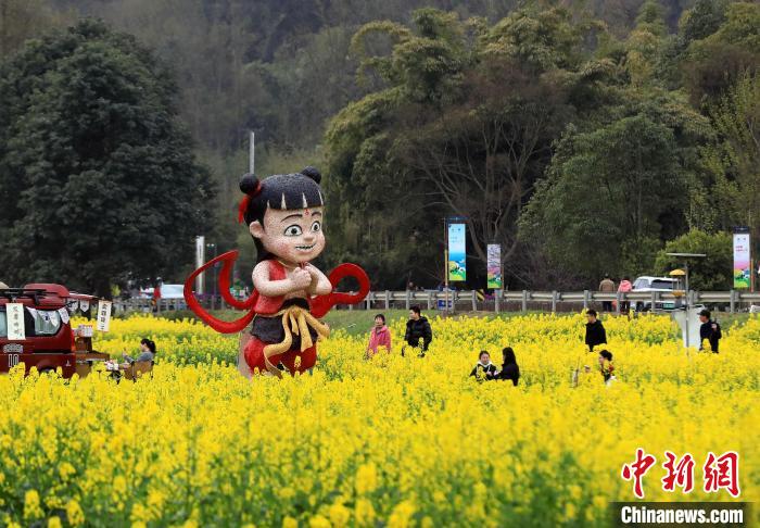 四川崇州油菜花?，F(xiàn)竹編“哪吒”傳統(tǒng)技藝“演繹”神話魅力