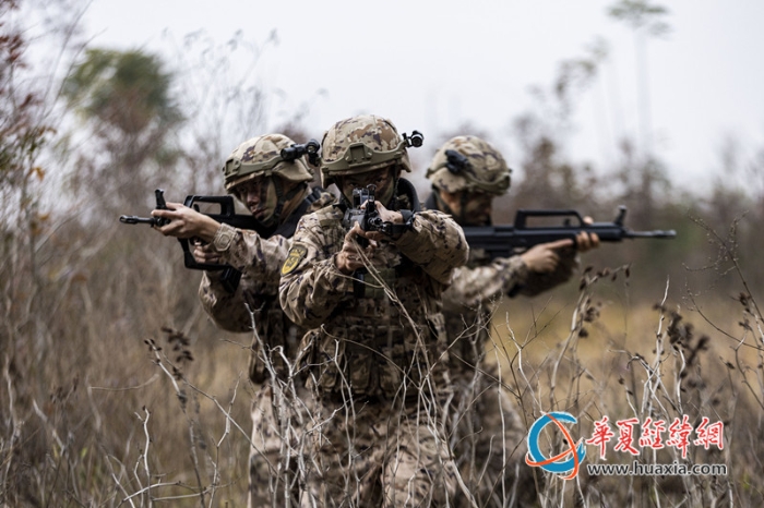 5、近日，武警廣西總隊(duì)桂林支隊(duì)組織開(kāi)展冬季實(shí)戰(zhàn)化訓(xùn)練，圖為官兵們搜索前進(jìn)。張辰飛 攝_副本